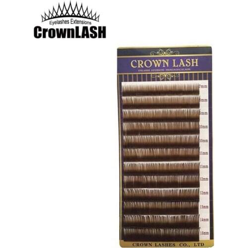 CrownLash Luxury Brown Lash Extension D, C, B 0.15 7-15mm Mixed size tray Free Shipping