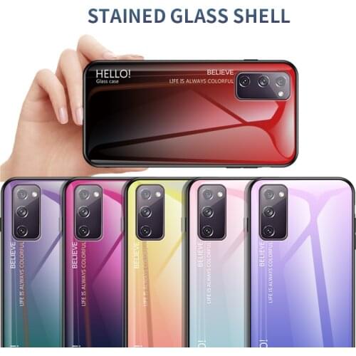 For Samsung Galaxy S20 FE 5G S20 Lite Case Hard Tempered Glass Gradient marble protective Cover case For Samsung S20 Fan Edition