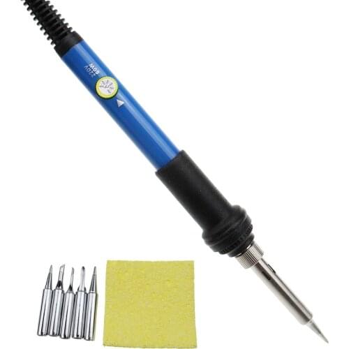 EU Plug 220V 60W Electrical Soldering Iron Hand Welding Repair Tool Adjustable Temperature Soldering Gun With 5 pcs Solder head