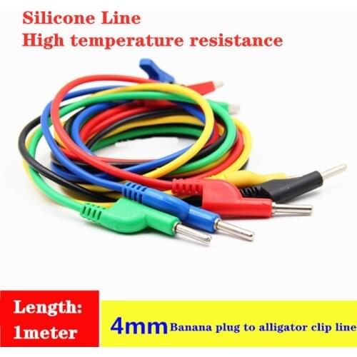 Power test lead/4mm banana plug to alligator cable/pure copper high current 20A silicone cable