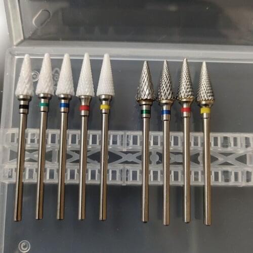 Ceramic carbide Milling Cutter Nail Drill Rotary Bits For Manicure Burr Cuticle Clean Electric Cutter Drill Bit Accessories