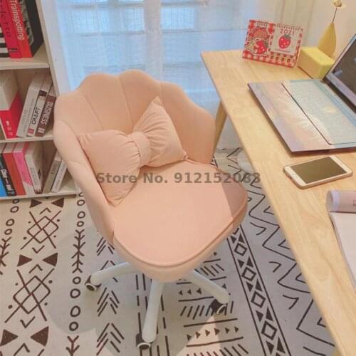 Computer chair home comfortable sedentary backrest swivel chair leisure office chair girls bedroom net red ins makeup chair