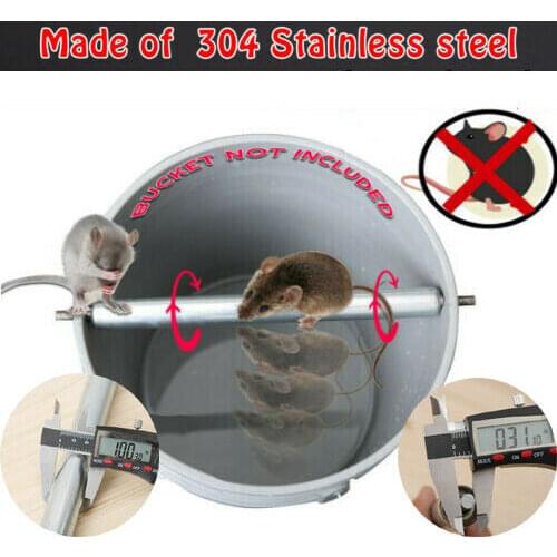 High Quality Reusable Pest Control Stainless Steel Rat Mousetrap Mice Killer Trap Log Grasp Bucket Catcher Spinning Roller