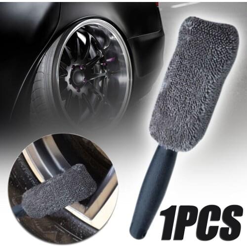 Mayitr 1pc Car SUV Microfiber Wheel Tire Rim Brush High Quality Car Wash Washing Cleaner Plastic Handle for Car Wash Accessories