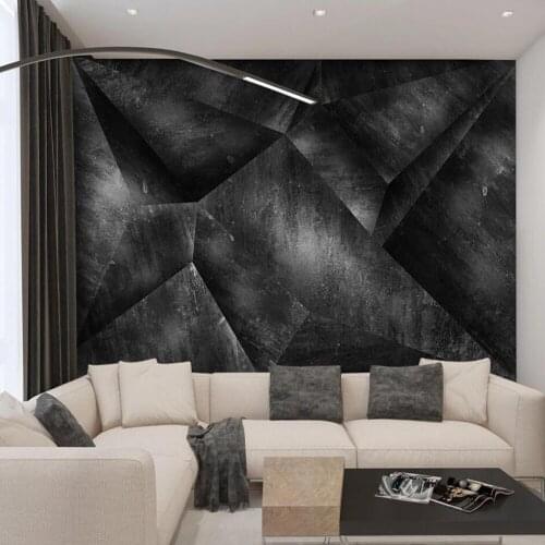 Milofi custom 3D wallpaper mural creative 3D black and white geometric square TV sofa background wall decoration wallpaper mural