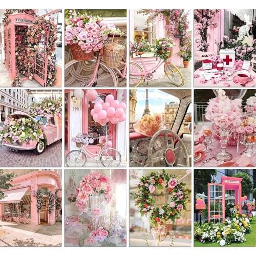 QIZITNEG Diamond Painting Kit 5D DIY Full Round/square Diamond Embroidery Mosaic Car Bicycle Flower Art Cross Stitch New Product