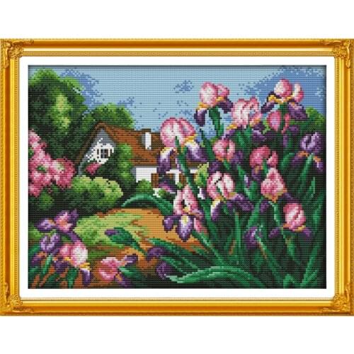 Everlasting Love Tulip Home Chinese Cross Stitch Kits Ecological Cotton Stamped Printed 11CT DIY New Year Christmas Decorations