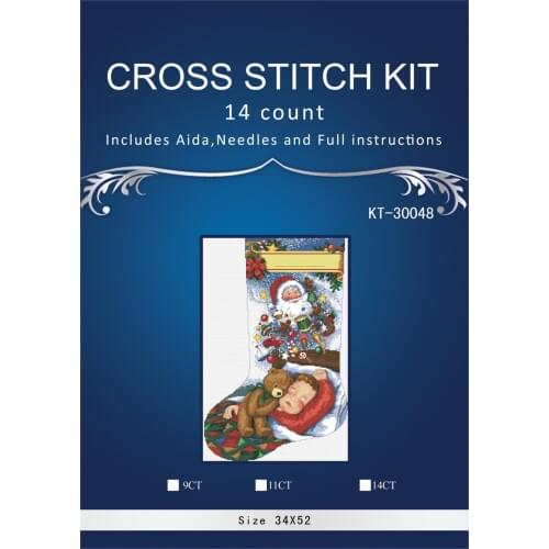 Oneroom Snow birds christmas sock Embroidery Crafts Needlework 14CT Unprinted Arts Cross Stitch Kits DMC DIY Quality 26