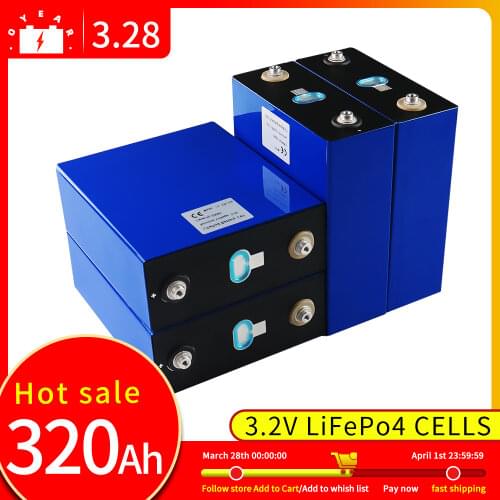 OYE Brand New 3.2V 4PCS 320AH Grade A Lifepo4 High Capacity DIY 12V Battery Pack Prismatic Cells for New Solar Energy Storage