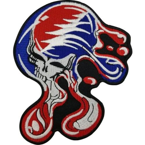 Melting Steal your Face Embroidery Patch Hunting Colorful Pattern Applique for Music Heavy Metal MC Bikers Tshirt Jacket Patch