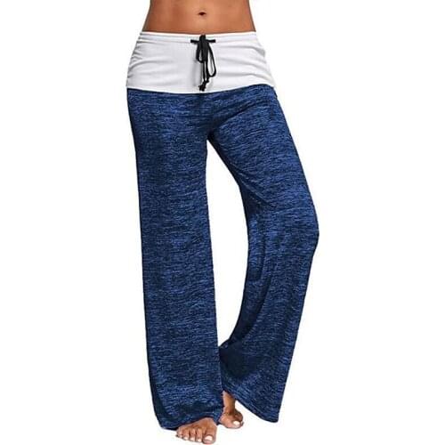 Causal Women Autumn Flower Print Pants Drawstring Wide Leg Pants Loose Straight Trousers Long Female Plus Size Trousers