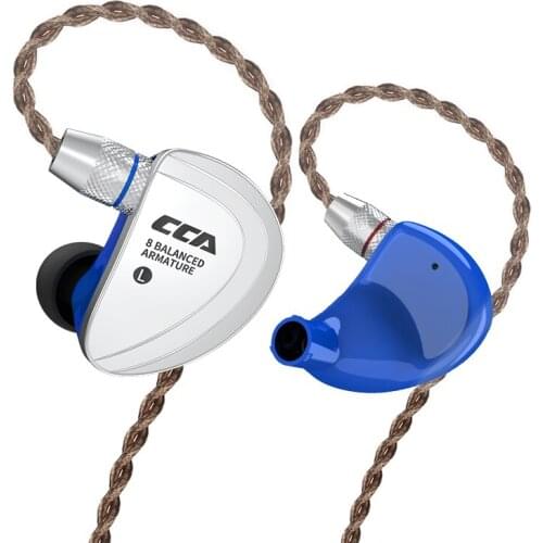 CCA C16 8BA Drive Units In Ear Earphone 8 Balanced Armature HIFI Monitoring Earphone Headset With Detachable Detach 2PIN Cable