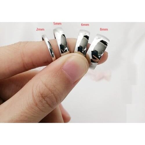 NUNCAD Stainless Steel Simple Ring Unisex Men and Women 2mm 5mm 6mm 8mm Wedding Ring AAA Quality