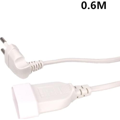 VDE Approval White European EU 2 Prong Bend Angle Male to Female Power Extension Cord Cable for PC Computer PDU UPS