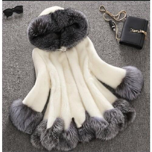 S-6XL Plus Size Elegant Women Ladies Winter Fur Coat Hooded Fashion Fur Jacket Slim Fit Casual Faux Fox Fur Outwear Warm Fur