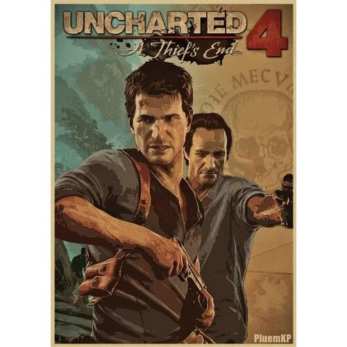 Uncharted Classic Game Anime Retro Painting Wanted Core Picture Bedroom Sofa Room Wall Art Home Decor Quality Canvas Posters
