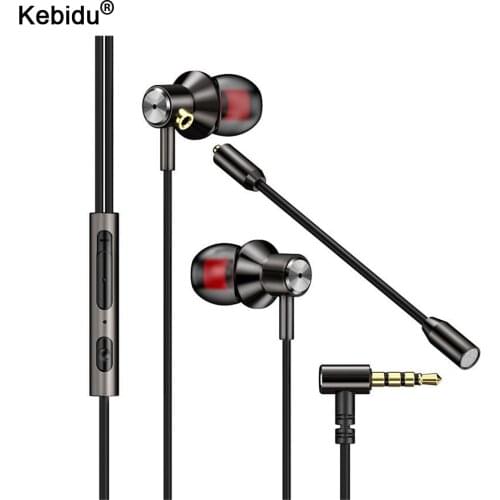 Kebidu Universal 3.5mm Wired Earphone Stereo Music In-Ear 3.5mm Cable Gaming Earphone Headset With Mic For Laptop Smartphone