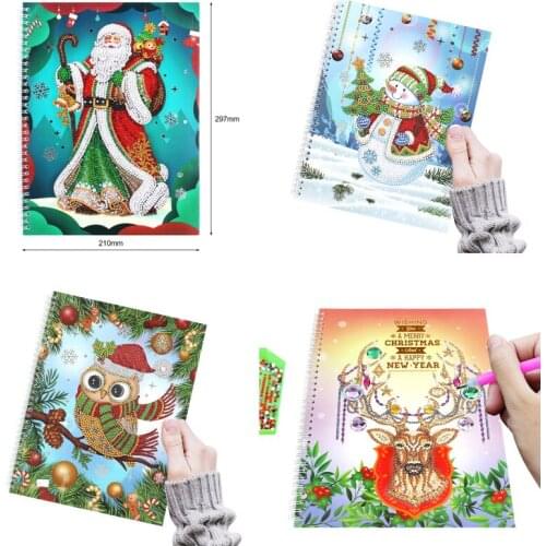 Vintage special diamond Christmas diamond painting A4 notebook diy kit stickers for notebooks