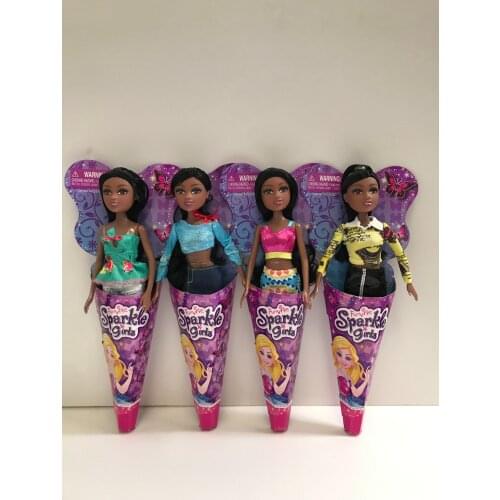 Foreign trade genuine packaged black skin dress-up 27 cm high childrens play house doll toys