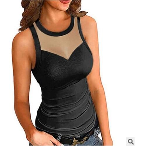 Women Casual Round Collar Sport Vest Solid Color/ Printing Patterns Sleeveless Tops