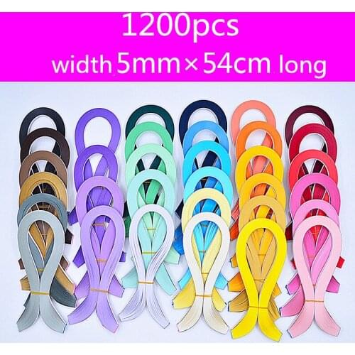 1200pcs extra long 54*0.5cm yan paper roll paper handmade painting material Paper Quilling Paper Rolling 39 colors can choose