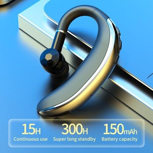 15 Hours Long time Play Business Bluetooth Headset Car Earpiece Hands Free With mic Wireless Earphone for iPhone Android