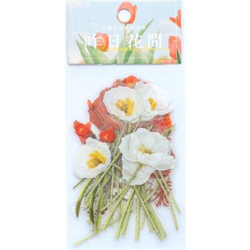 30pcs/pack Flowers Decorative Stationery INS PET Stickers Scrapbooking DIY Label diary stationery album sticker