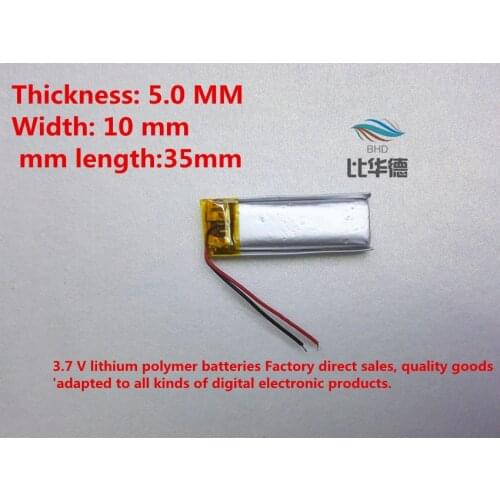 Free shipping)Polymer lithium battery 3.7 V, 501035 051035 can be customized wholesale CE FCC ROHS MSDS quality certification