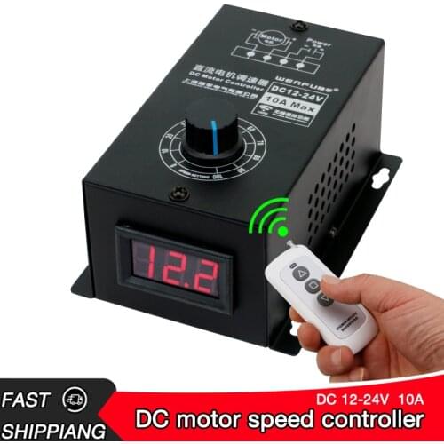 Wireless remote control digital display DC motor speed controller 12V24V universal PWM speed control switch 10A controller