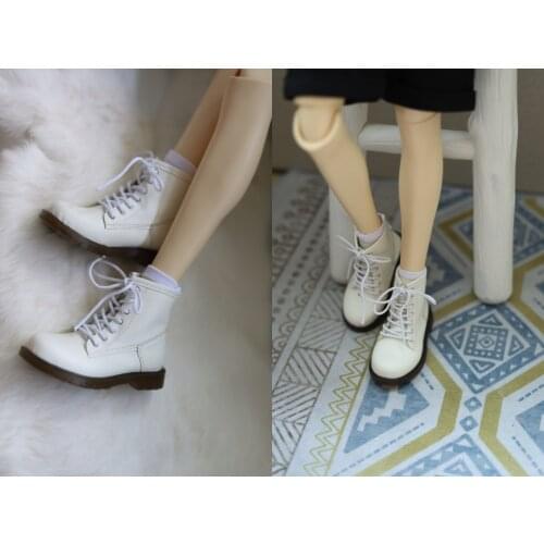 BJD doll shoes white calf tendon sole ankle boots leather boots uncle size shoes doll accessories