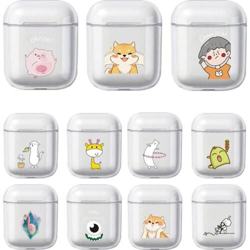 Cute Earphone Case For Apple AirPods 1 2 Case Soft Transparent Protective Cover Coque For Air pods 1 2 Accessories Covers Fundas