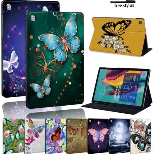 Butterfly Leather Stand Tablet Cover Case for Samsung Galaxy Tab A 10.1 2019/2016/TabA 7.0/9.7/Tab E 9.6/Tab S5E 10.5" Case +pen