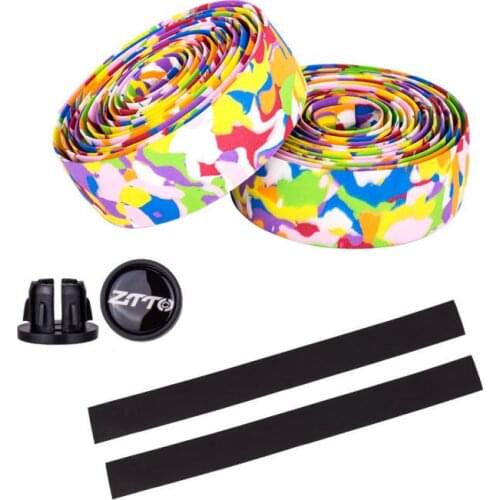 ZTTO Colorful Reflective Bicycle Handlebar Tape Belt Gradient MTB Road Bike Handle Bar Sticker Belt Cycling Dimming Band