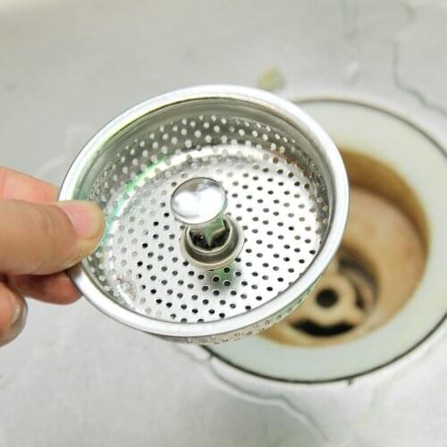 DONYUMMYJO Stainless Kitchen Sink Strainer Water Drain Plug Sink Stopper Filter Hair Catcher Drainage Accessories Hole Plug