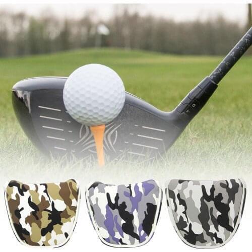 Golf Camouflage Putter Cover Semicircular PU Waterproof Cover Club Head Putter Cover Golf Parts Accessories Outdoor Sports
