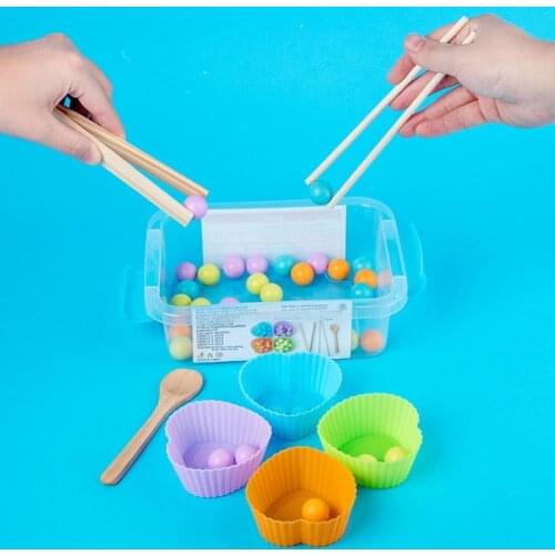 Baby Kids Beads Clip Color Matching Puzzle Game Montessori Parent-child Interactive Hand-eye Coordination Educational Toys Games