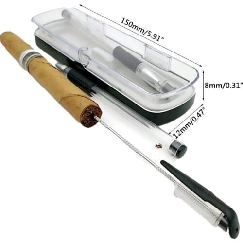 2pcs Stainless Steel Cigar Needle Punch Cutter Portable Metal Puncher Travel Smoking Accessories X4YD