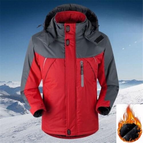 Big Size Hiking Hooded Jacket Men Windproof And Waterproof Overcoat Winter Climb Ski Trekking Outdoor Windbreak Chaqueta Hombre