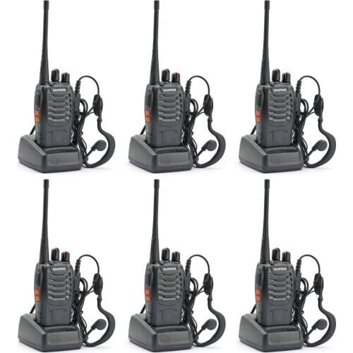 Wholesale 6PCS Baofeng BF-888S walkie talkies 5W Portable two way radios CB radio