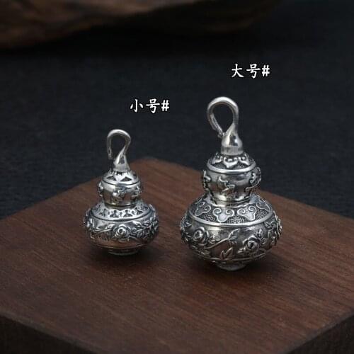 Wholesale S925 Sterling Silver Peony Flower Box Personality Retro Thai Silver Gossip Men And Women Pendant
