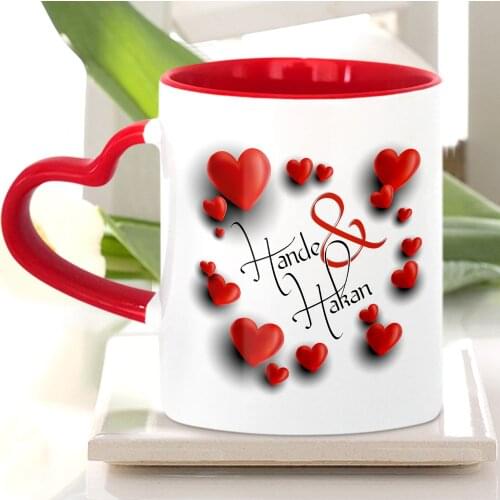 Personalized Valentines Day Design Red Heart Mug Cup-21