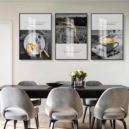 Food Restaurant Poster Coffee Cake MilkShake Wall Art Canvas Print Painting Picture Modern Minimalist Dining Room Decoration
