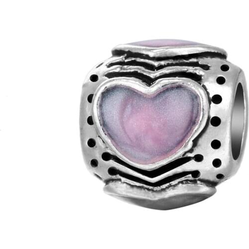 Gift For Womens DIY Bracelets Charm Beads Trendy Charms Bead Kralen Hot Sale Retro pattern Elegant Heart Design Jewelry