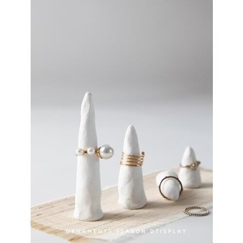 White Gypsum Rings Earrings Pendant Display Stand Jewelry Display Holder