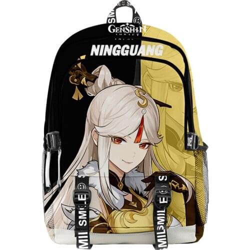 2021 Women Men Genshin Impact Backpack Travel Laptop Backpack Teenager Boys Girls Cartoon Oxford Waterproof Schoolbag Backpack