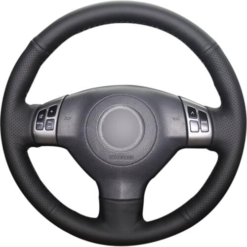 Hand-stitched Black PU Faux Leather Car Steering Wheel Cover for Suzuki SX4 Alto Swift Splash Opel Agila Vauxhall Agila 2007