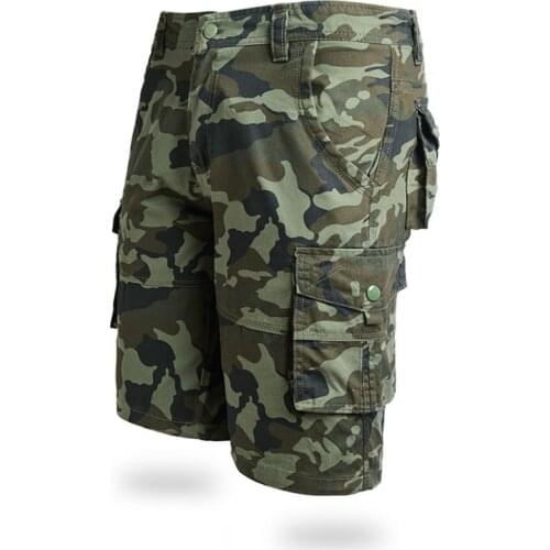Summer Mens Camo Cargo Shorts Cotton Military Male Jogger Board Shorts Men Fashion Pocket Work Pants Fitness Trousers MY433