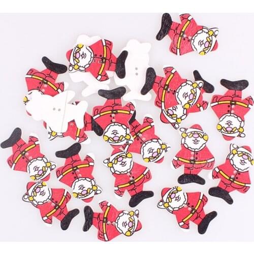 Mixed Christmas Tree 2Hole Wooden Buttons Santa Claus DIY Decor Child Clothing Sewing Buttons Crafts Scrapbooking Decorativos E