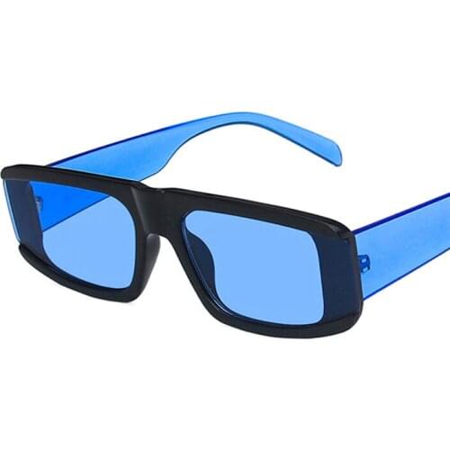 Retro Square Frame Women Men Sunglasses Tan Pink Blue Lens UV400 Eye Protection Girl Sexy Ladies Outdoor Eyewear