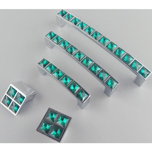 Super Shiny Real Crystal Glass 3D Diamond Handle Furniture Door Drawer Knobs Wardrobe Kitchen Cabinets Cupboard Dresser Pulls